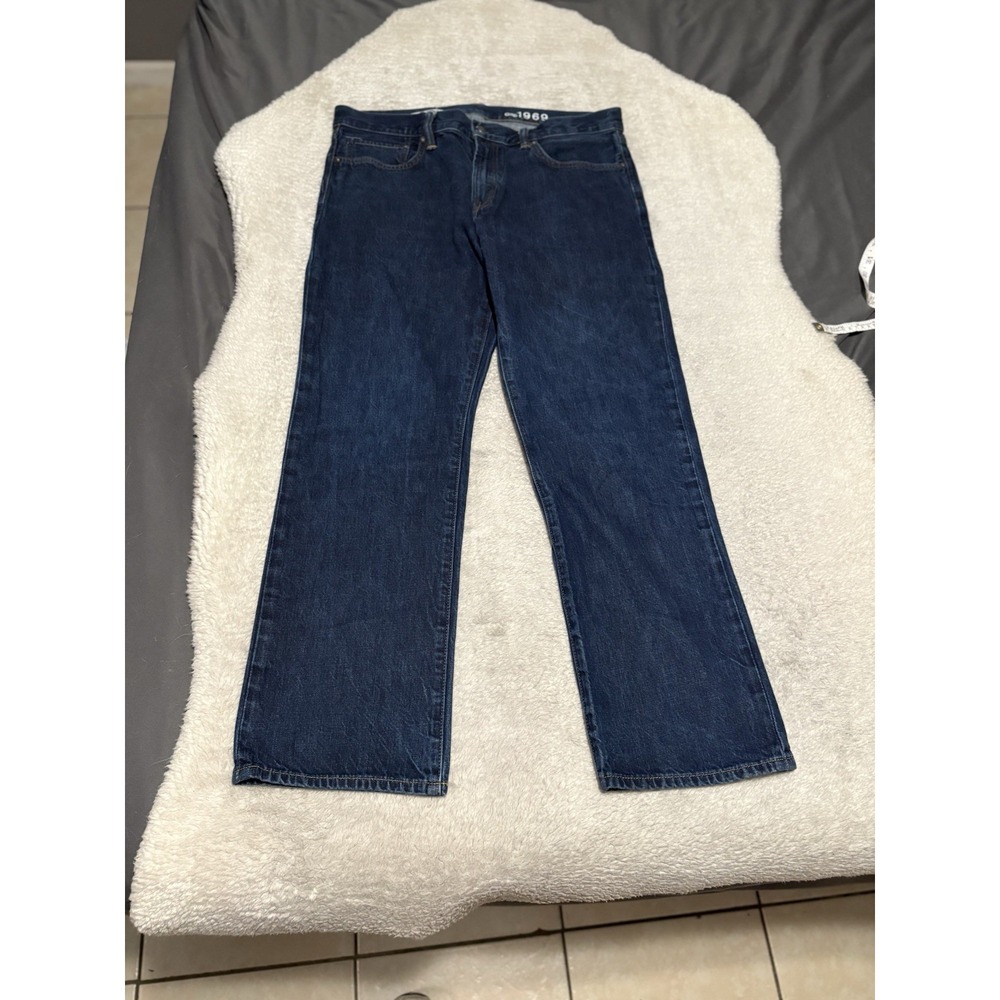 Gap 1969 Men's Straight Blue Denim Jeans Size 35x30 Cotton Pants